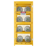Vevor Cylinder Storage Cabinet 30" x 30" x 70.3" 8-Cylinder 4-Tier Yellow Carbon Steel New