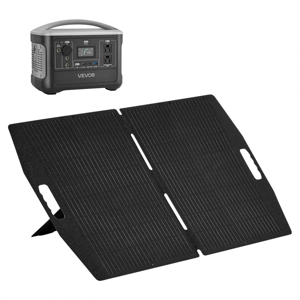 Vevor Portable Power Station 600W 493Wh with 100W Solar Panel New