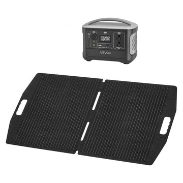 Vevor Portable Power Station 600W 493Wh with 100W Solar Panel New
