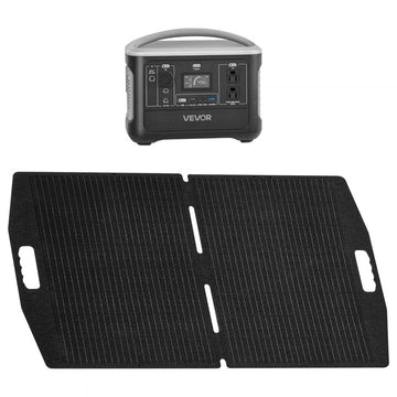 Vevor Portable Power Station 600W 493Wh with 100W Solar Panel New