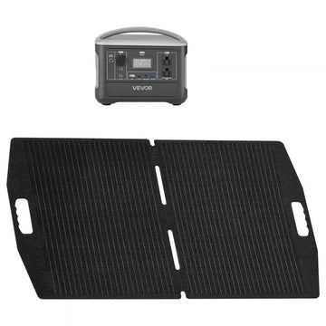 Vevor Portable Power Station 600W 493Wh with 100W Solar Panel New