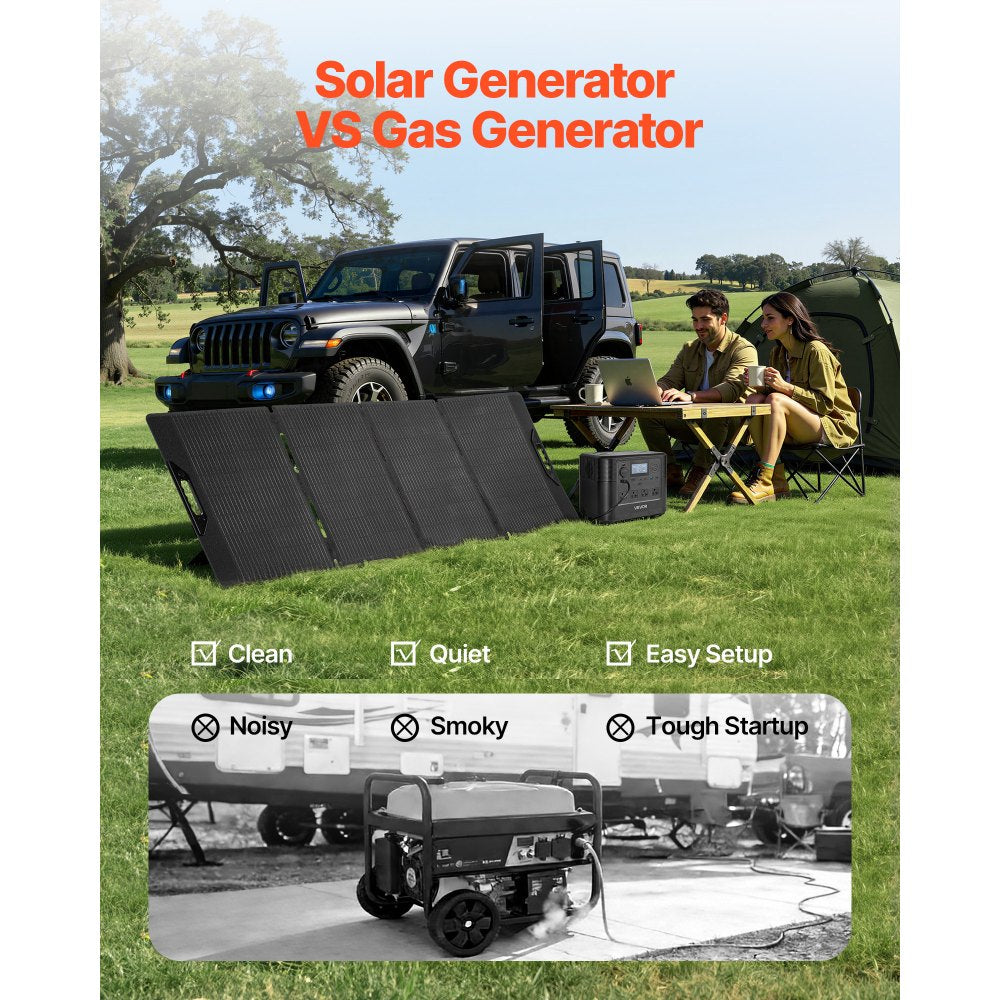 Vevor Portable Power Station 1200W 806Wh with 200W Solar Panel New