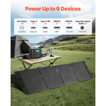 Vevor Portable Power Station 1200W 806Wh with 200W Solar Panel New