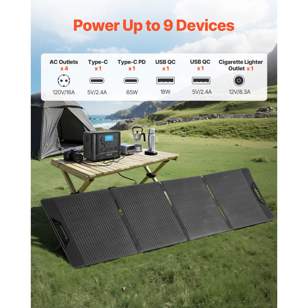 Vevor Portable Power Station 1800W 1008Wh with 200W Solar Panel New