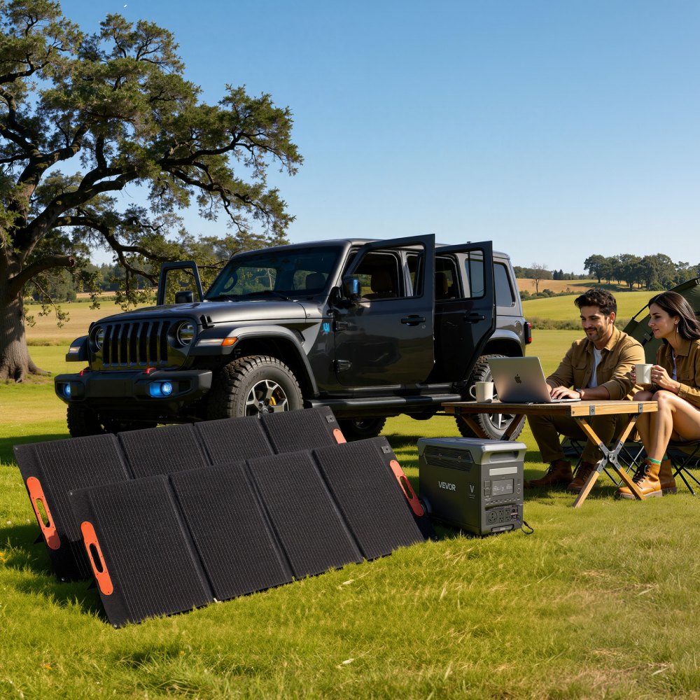 Vevor Portable Power Station 3000W 3072Wh Solar Generator with 2 200W Solar Panels New