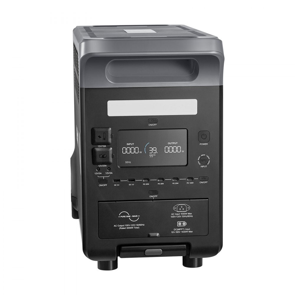 Vevor Portable Power Station 3000W 3072Wh Solar Generator with 2 200W Solar Panels New