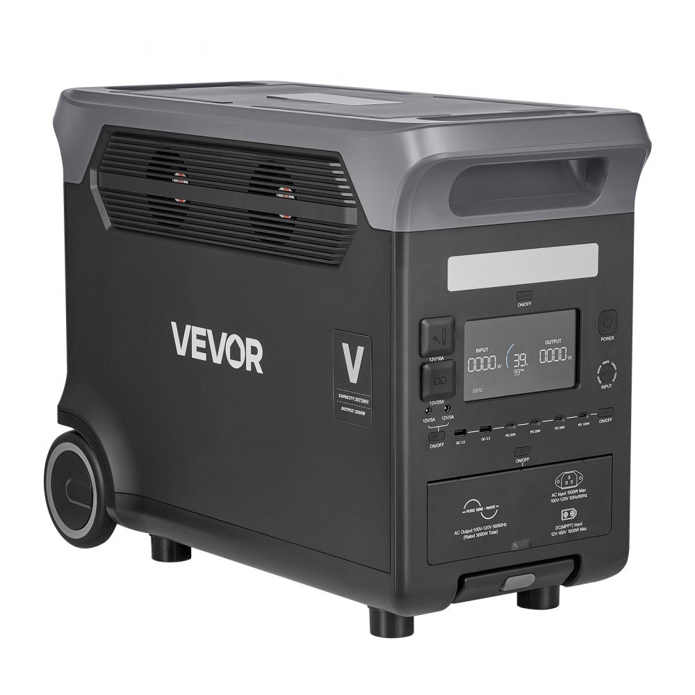 Vevor Portable Power Station 3000W 3072Wh LiFePO4 Battery Backup New