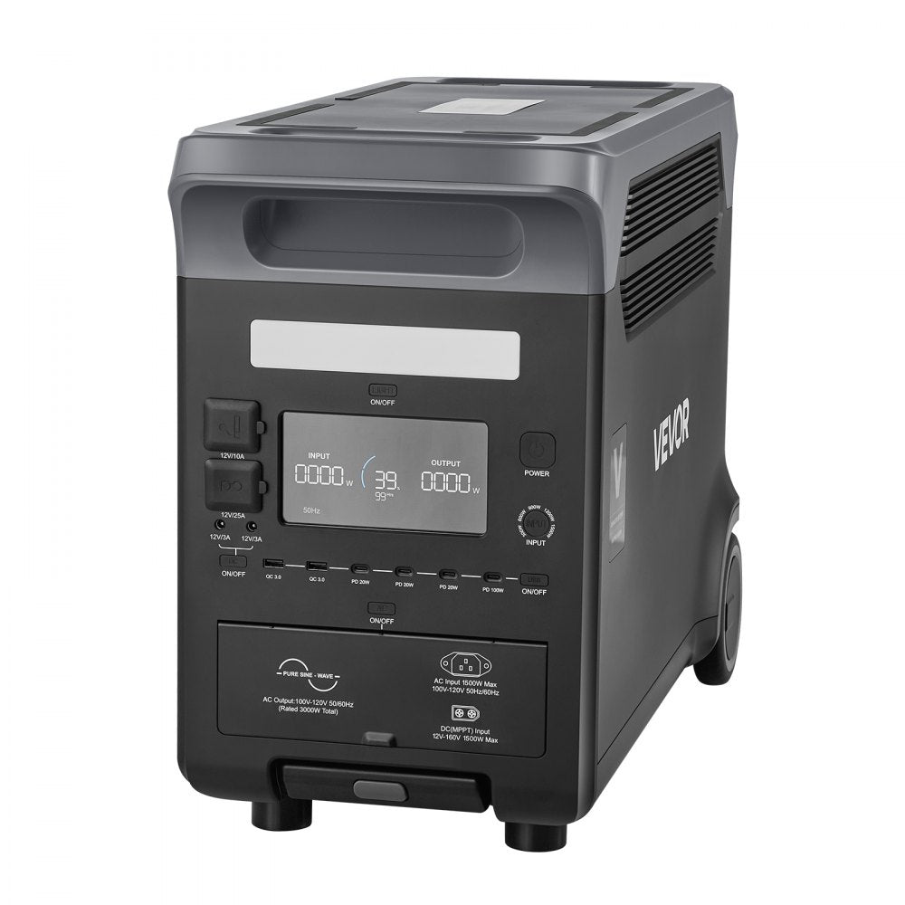 Vevor Portable Power Station 3000W 3072Wh LiFePO4 Battery Backup New