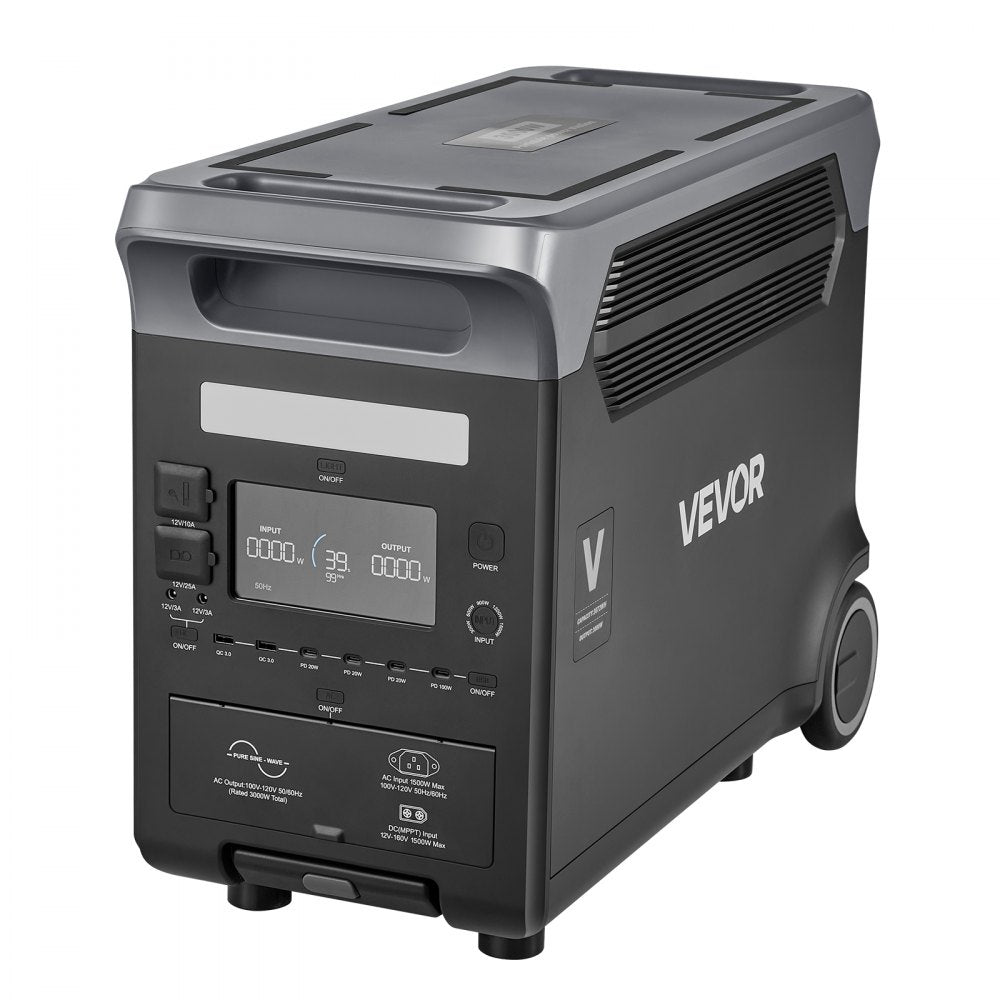 Vevor Portable Power Station 3000W 3072Wh LiFePO4 Battery Backup New