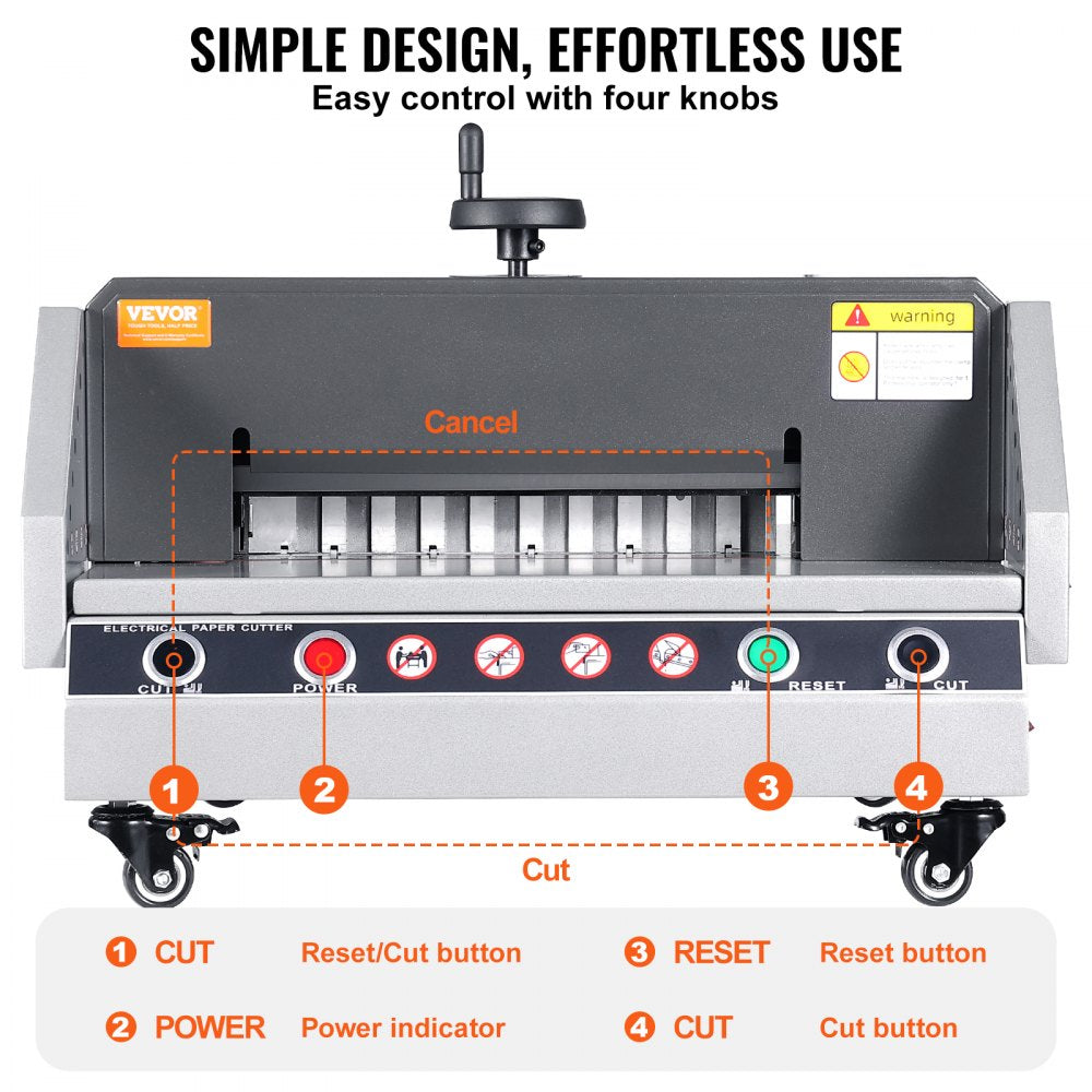 Vevor Electric Paper Cutter Desktop Button-Control Paper Trimmer 13" New