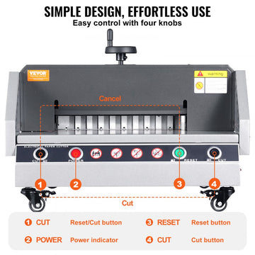 Vevor Electric Paper Cutter Desktop Button-Control Paper Trimmer 13" New