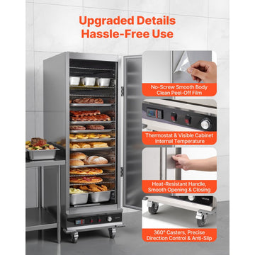 Vevor Food Warmer 16-Tier Commercial Warming Cabinet with Water Tray New