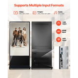 Vevor Digital Signage Display 65" 4K Floor Stand Touchscreen Advertising Kiosk New