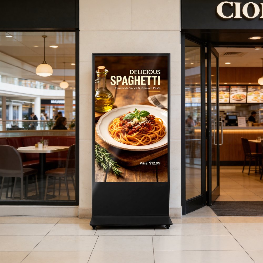 Vevor Digital Signage Display 65" 4K Floor Stand Touchscreen Advertising Kiosk New