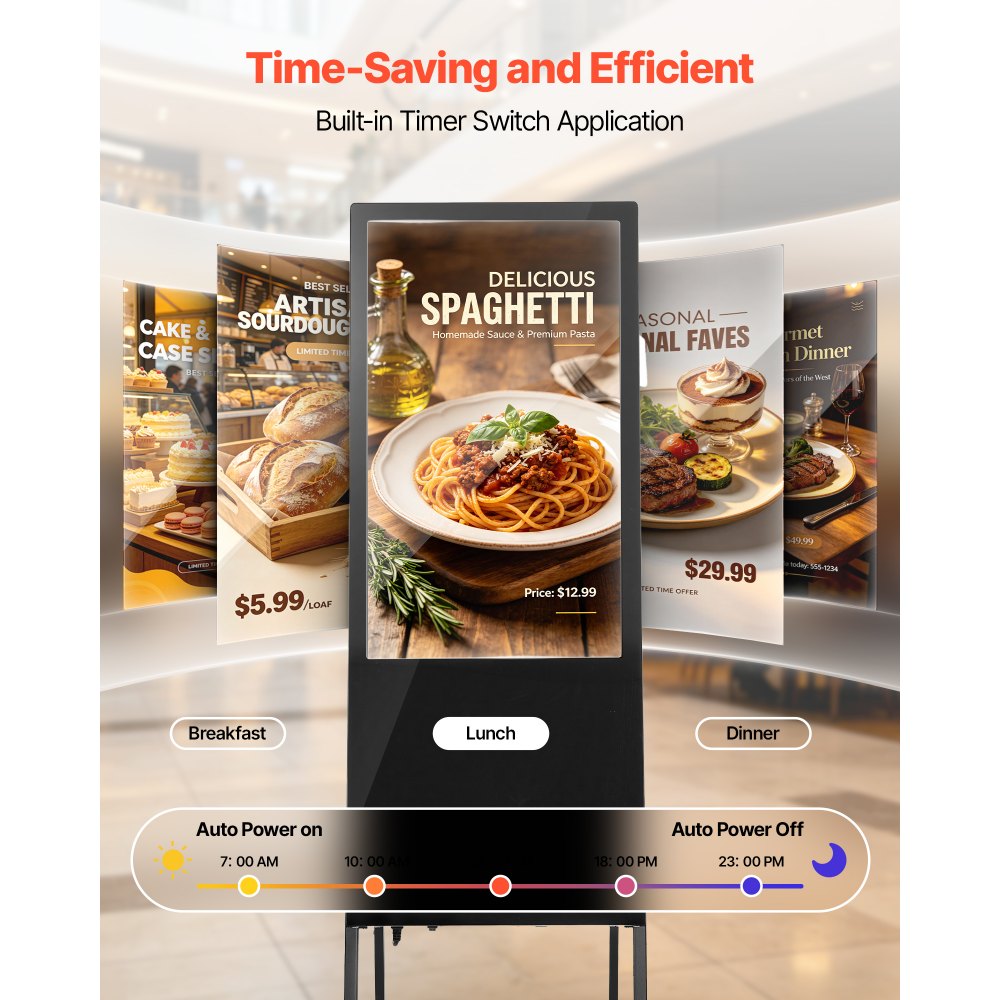 Vevor Digital Signage Kiosk 32" Indoor Floor Standing Touchscreen Advertising Display New