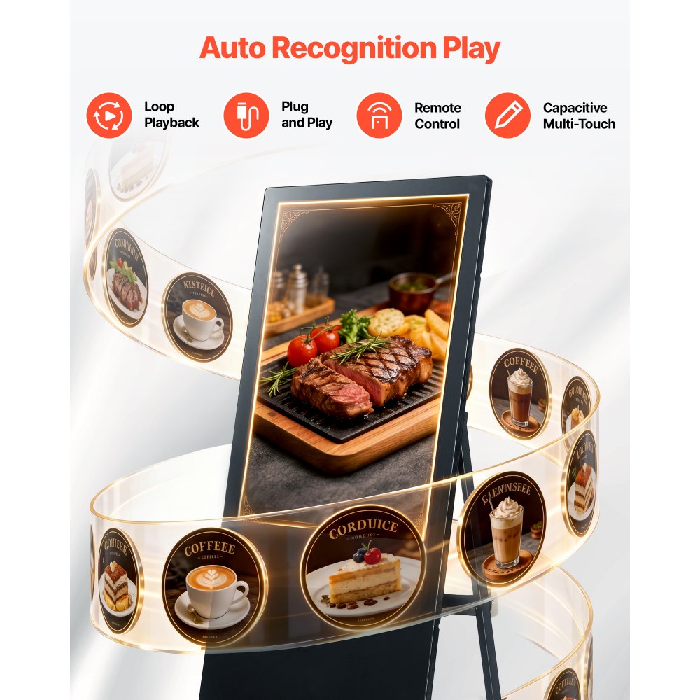 Vevor Digital Signage Kiosk 32" Indoor Floor Standing Touchscreen Advertising Display New