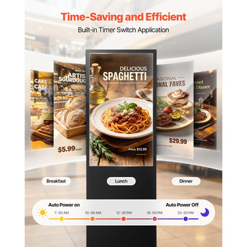 Vevor Digital Signage Floor Standing Advertising Display Kiosk 43" Indoor LCD WiFi HDMI USB Android 14 Non-Touch New