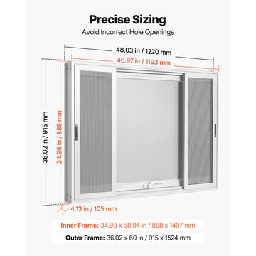 Vevor Concession Window 48" x 36" Food Truck Service Window with 4 Sliding Screen Windows New
