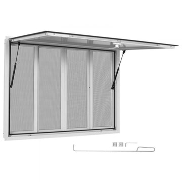 Vevor Concession Window 48" x 36" Food Truck Service Window with 4 Sliding Screen Windows New