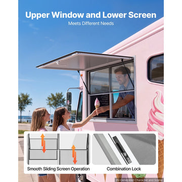 Vevor Concession Window 48" x 36" Aluminum Alloy Service Window New