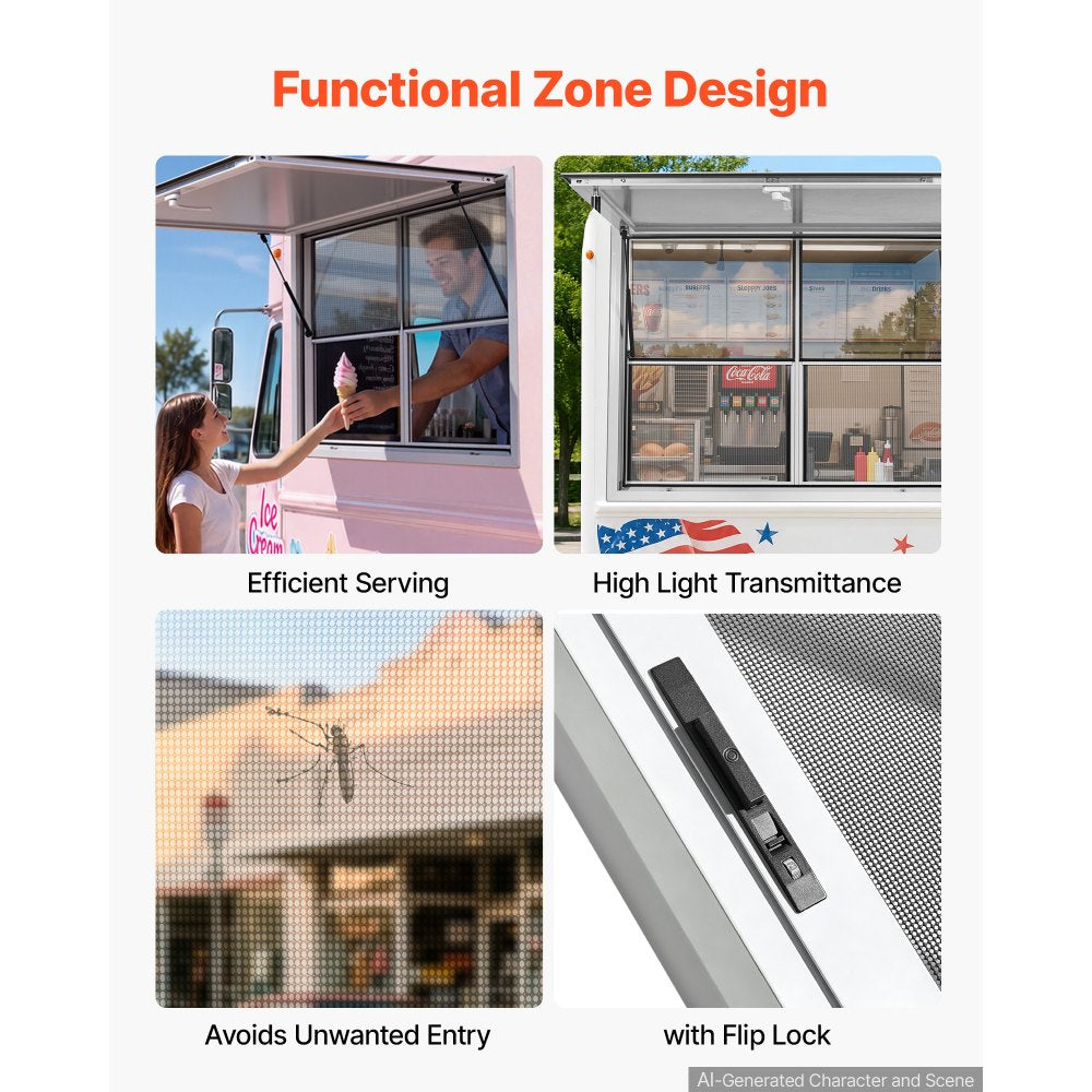 Vevor Concession Window 48" x 36" Aluminum Alloy Service Window New