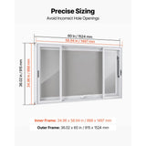 Vevor Concession Window 60" x 36" Aluminum Alloy Service Window for Food Truck with 4 Sliding Acrylic Windows New