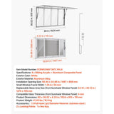 Vevor Concession Window 60" x 36" Aluminum Alloy Service Window for Food Truck with 4 Sliding Acrylic Windows New