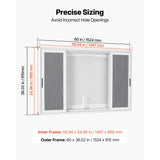 Vevor Concession Window 60" x 36" Aluminum Alloy Frame Service Window for Food Truck with 4 Sliding Screen Windows New