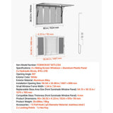 Vevor Concession Window 60" x 36" Aluminum Alloy Frame Service Window for Food Truck with 4 Sliding Screen Windows New