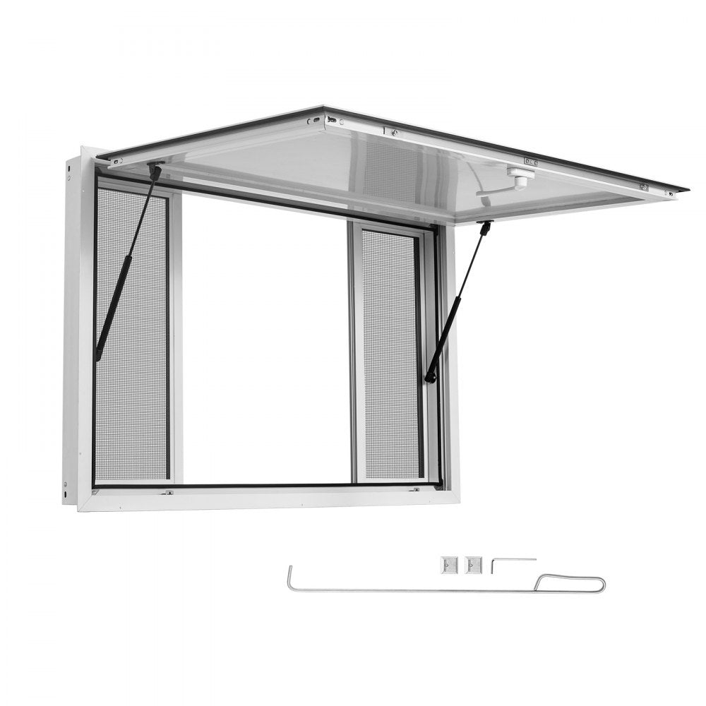 Vevor Concession Window 60" x 36" Aluminum Alloy Frame Service Window for Food Truck with 4 Sliding Screen Windows New