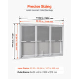 Vevor Concession Window 64" x 40" Aluminum Alloy Service Window for Food Truck New