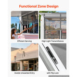 Vevor Concession Window 64" x 40" Aluminum Alloy Service Window for Food Truck New