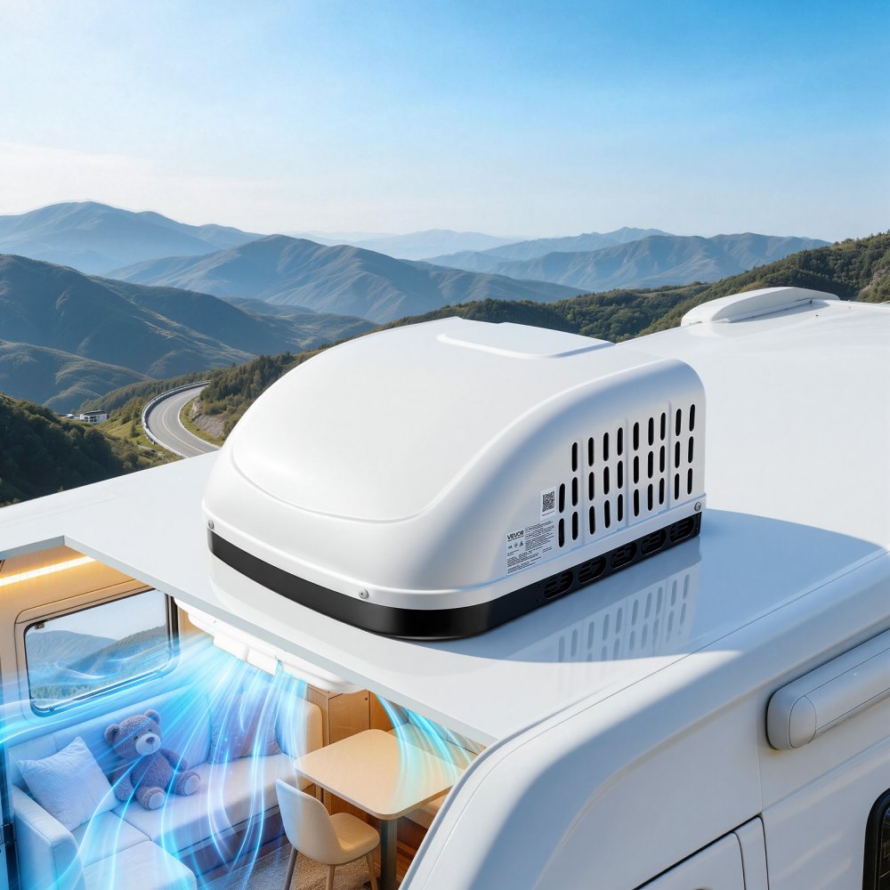 Vevor RV Air Conditioner 15,000 BTU 120V Ducted or Non-Ducted Rooftop AC White New