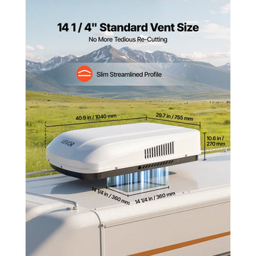 Vevor RV Air Conditioner 15,000 BTU 120V Non-Ducted Rooftop Heat Pump White New