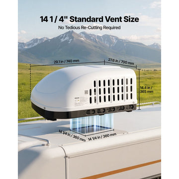 Vevor RV Air Conditioner 15,000 BTU Non-Ducted Rooftop Cooling and Heating AC Unit White New