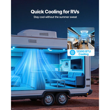 Vevor RV Air Conditioner 13,500 BTU 120V Ducted Rooftop AC Unit with Remote Control White New