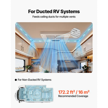 Vevor RV Air Conditioner 13,500 BTU 120V Ducted Rooftop AC Unit with Remote Control White New