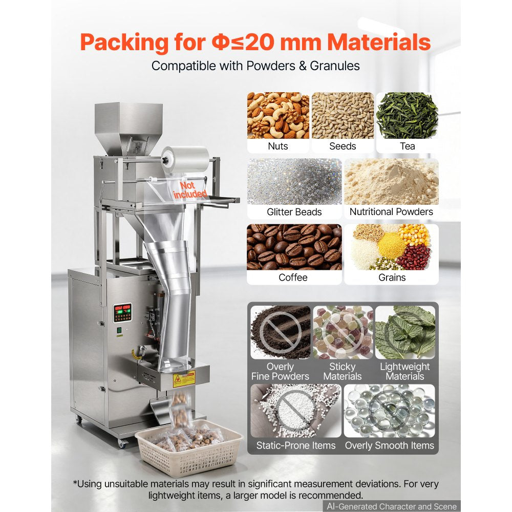 Vevor Powder Filling and Sealing Machine Automatic Particle Granule Packaging Machine New