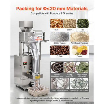 Vevor Powder Filling and Sealing Machine Automatic Particle Granule Packaging Machine New