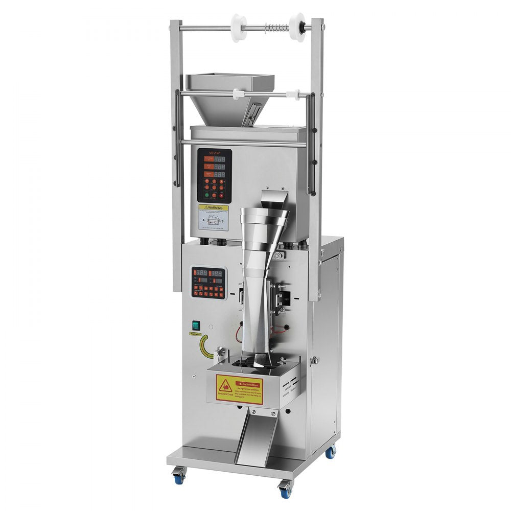 Vevor Powder Filling and Sealing Machine Automatic Granule Packaging Machine 3-200g Silver New