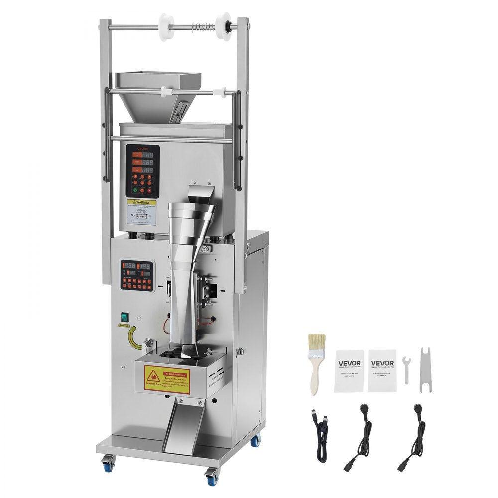 Vevor Powder Filling and Sealing Machine Automatic Granule Packaging Machine 3-200g Silver New