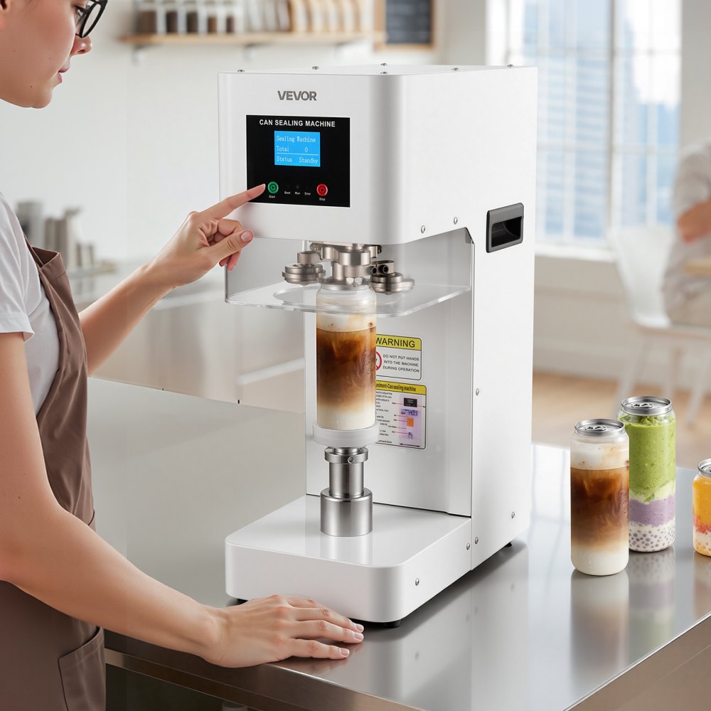 Vevor Can Sealer Machine Automatic Commercial Beverage Drink Seamer White New