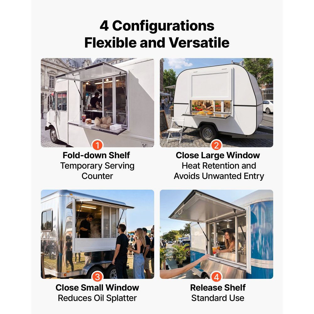 Vevor Concession Window 36" x 36" Folding Shelf Aluminum Alloy Service Window New