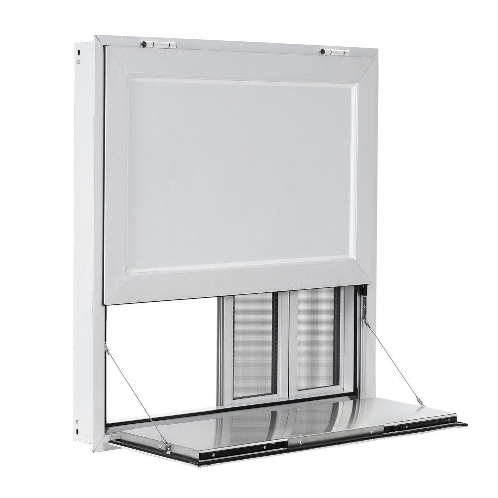 Vevor Concession Window 36" x 36" Folding Shelf Aluminum Alloy Service Window New