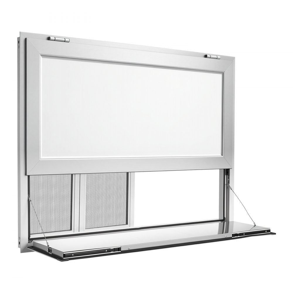 Vevor Concession Window Folding Shelf 48" x 36" Aluminum Alloy Service Window for Food Truck New