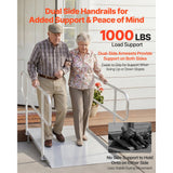 Vevor Wheelchair Ramp with Handrails 71.1" x 32.7" Aluminum Portable Threshold Ramp New