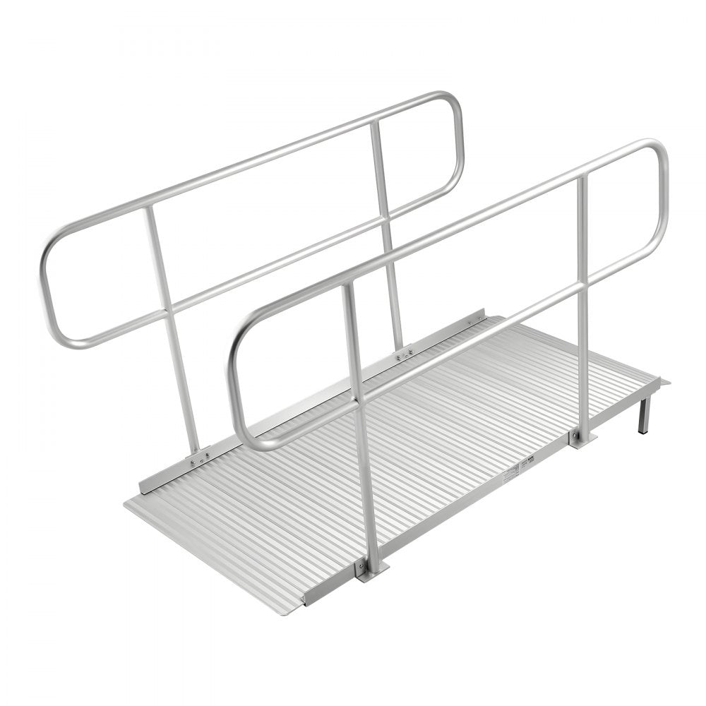 Vevor Wheelchair Ramp with Handrails 71.1" x 32.7" Aluminum Portable Threshold Ramp New