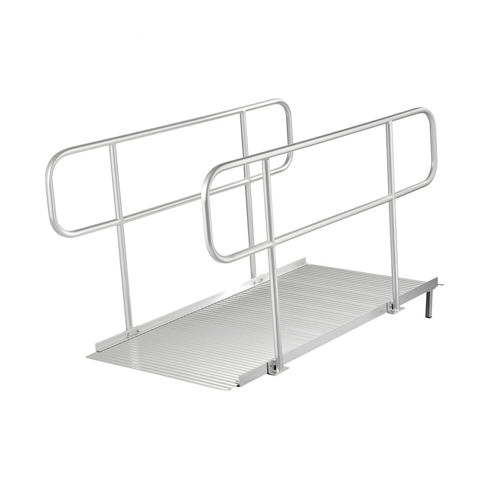 Vevor Wheelchair Ramp with Handrails 71.1" x 32.7" Aluminum Portable Threshold Ramp New