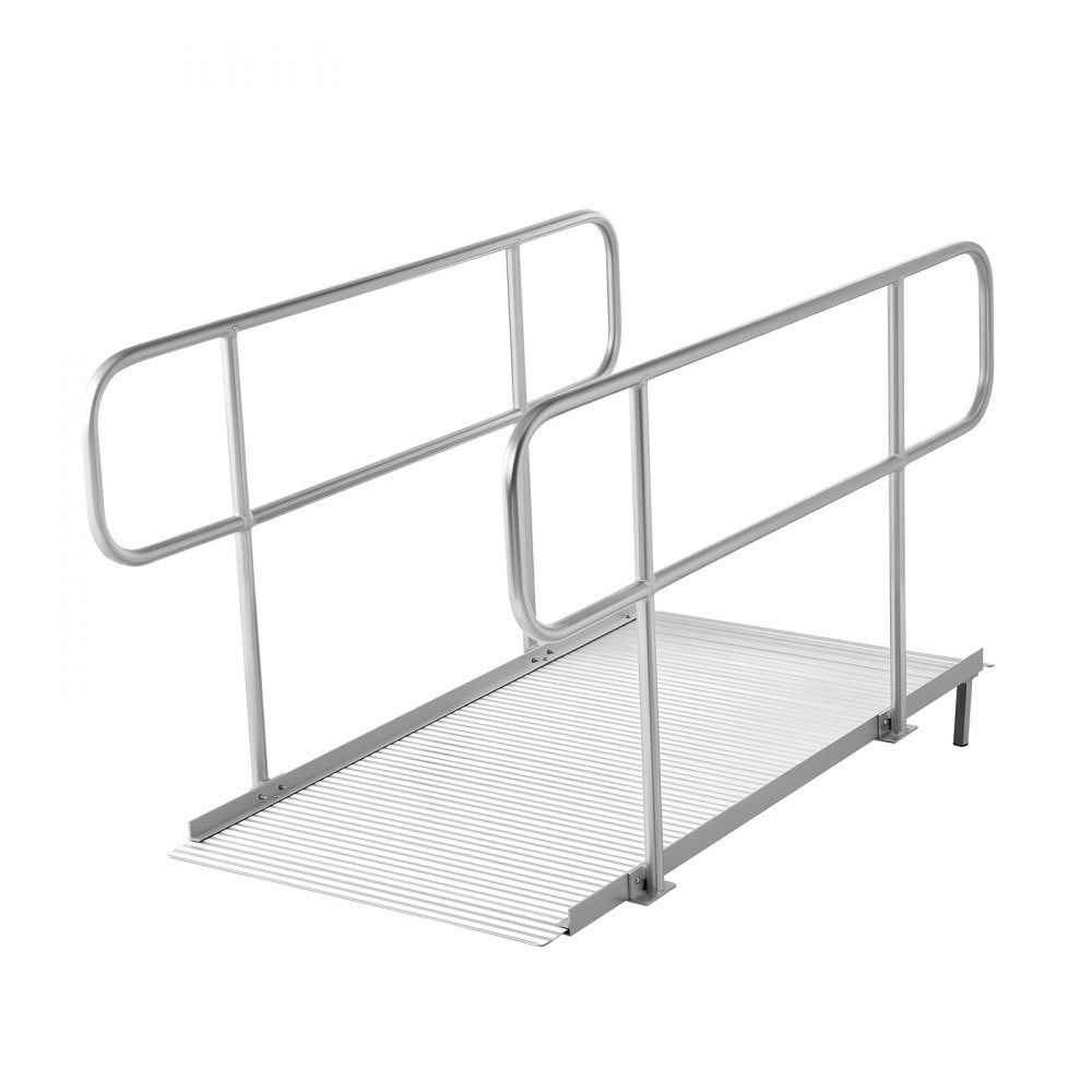 Vevor Wheelchair Ramp with Handrails 71.1" x 32.7" Aluminum Portable Threshold Ramp New