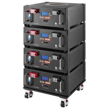 Vevor Server Rack Battery 48V 100Ah LiFePO4 Lithium Battery with Bluetooth Display 5120Wh 4 Pack New